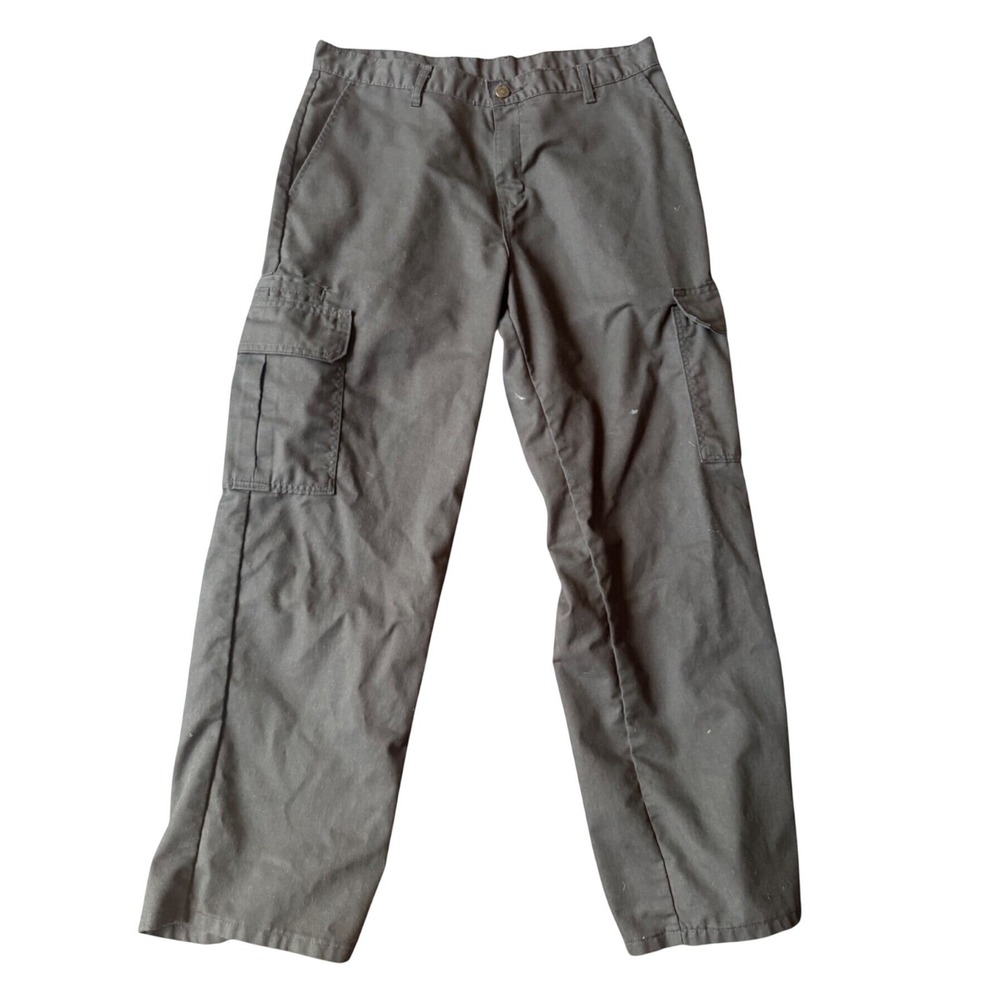 Genuine Dickies Mens Black Cargo Work Pants 34x30 GP338BK Straight Leg